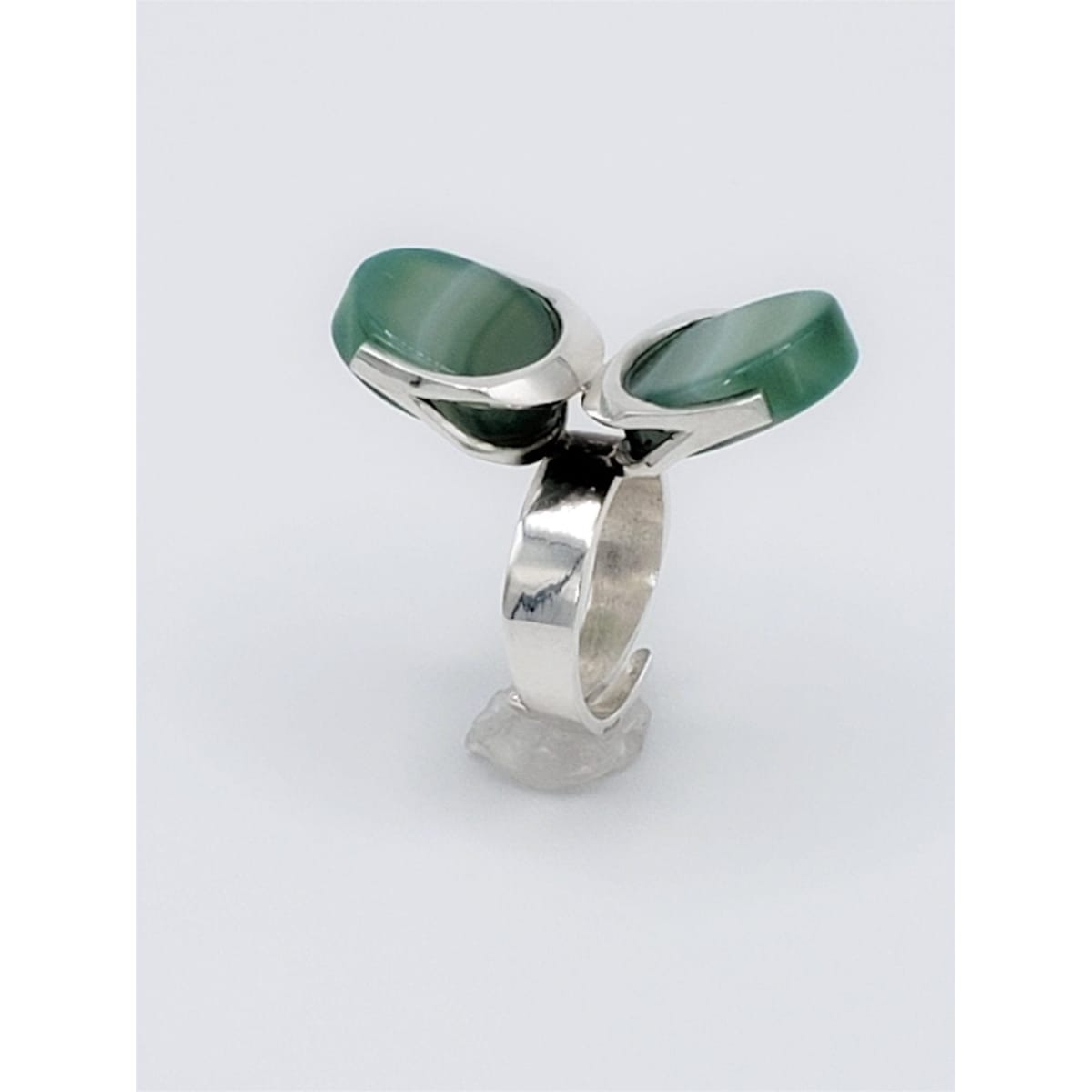 Sirokoru Jewelry RARE Matti Hyvärinen Sirokoru Finland 925S AGATE Modernist Abstract Ring 1970s