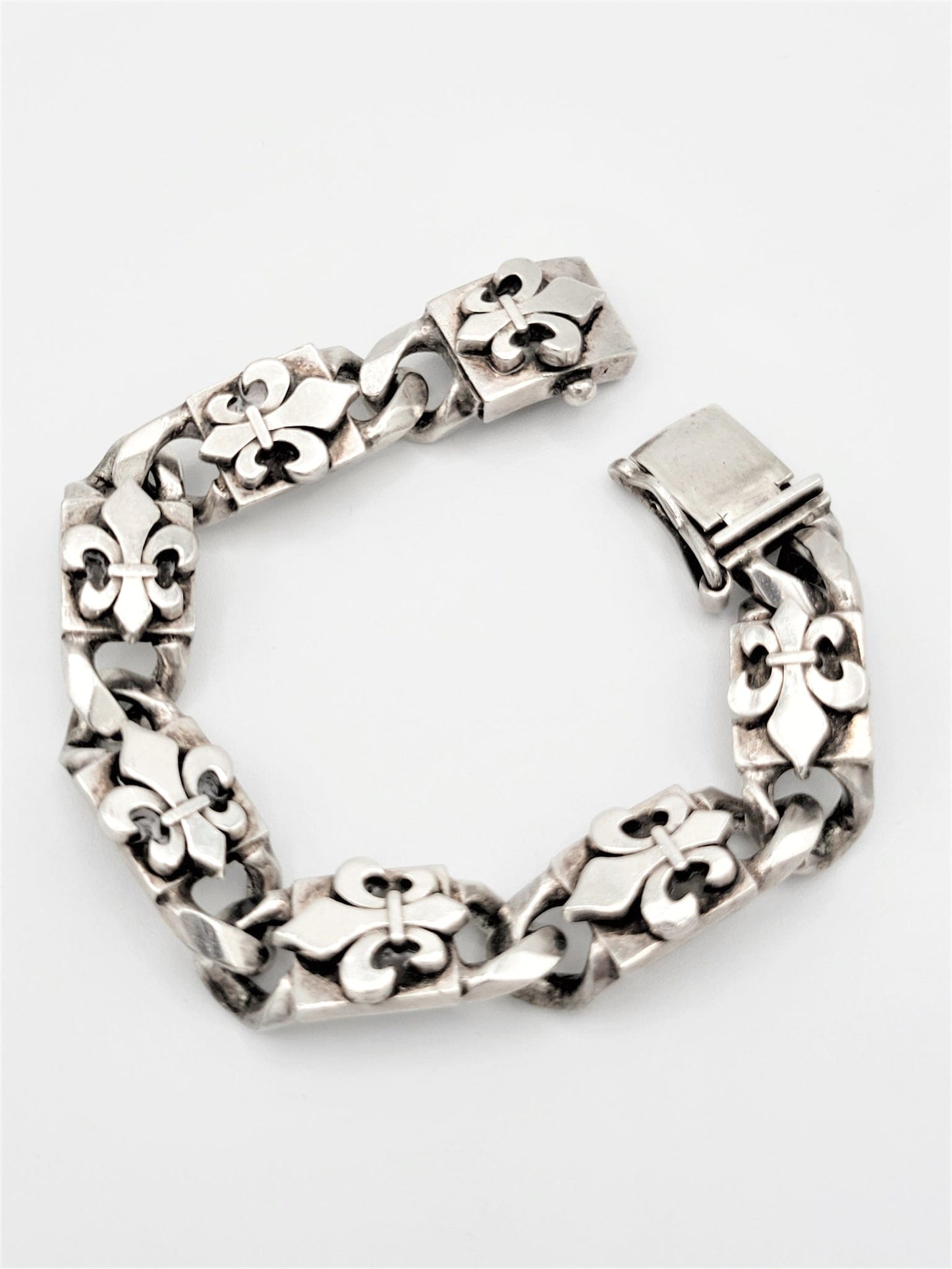 Soffer Ari Jewelry Vintage/Retired Soffer Ari Sterling HEAVY 132g OG Fleur-de-lis Mens Links Bracelet