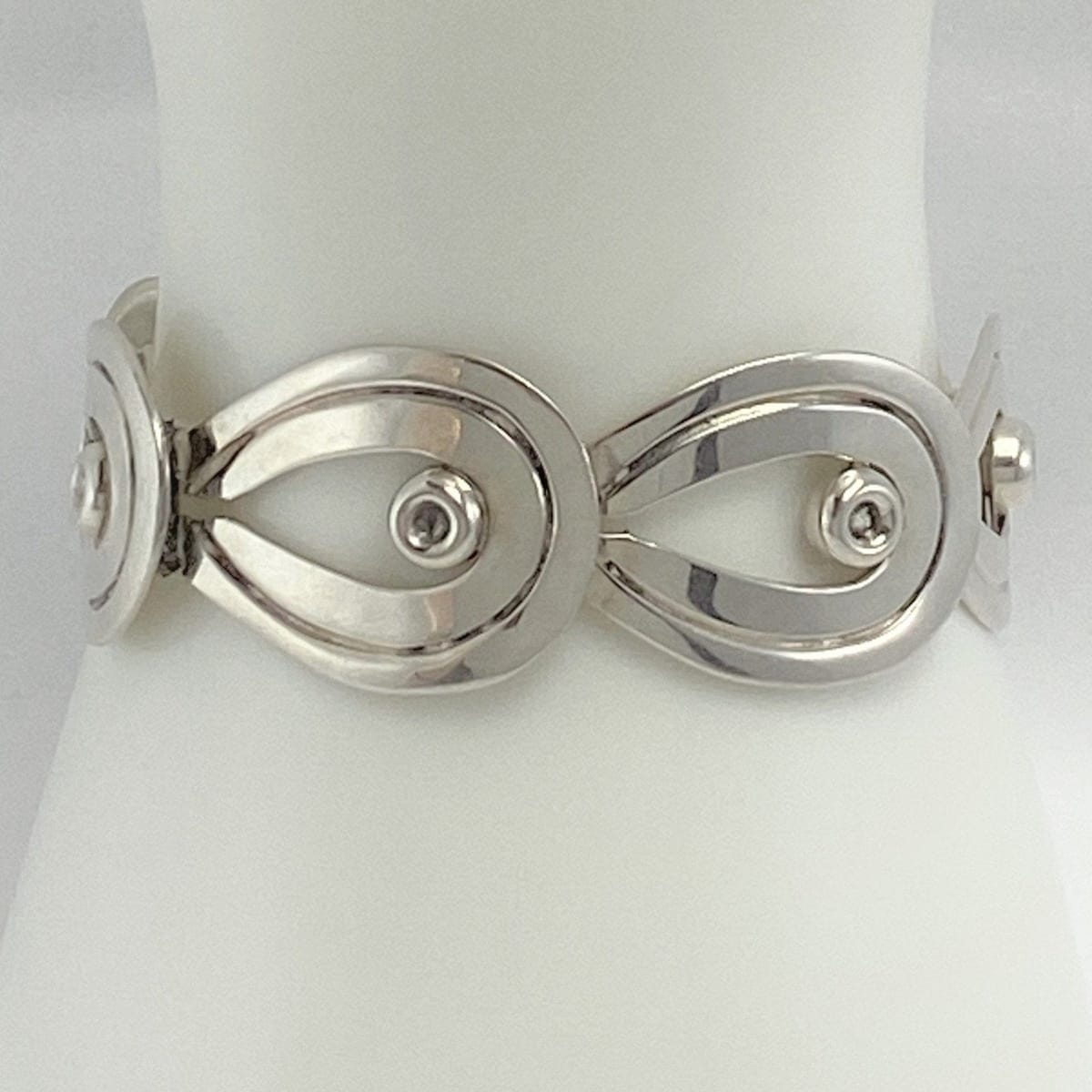 Taxco Jewelry Gorgeous Vntg Piedra Y Plata Taxco 925SS Margot Style Modernist Panel Link Bracelet