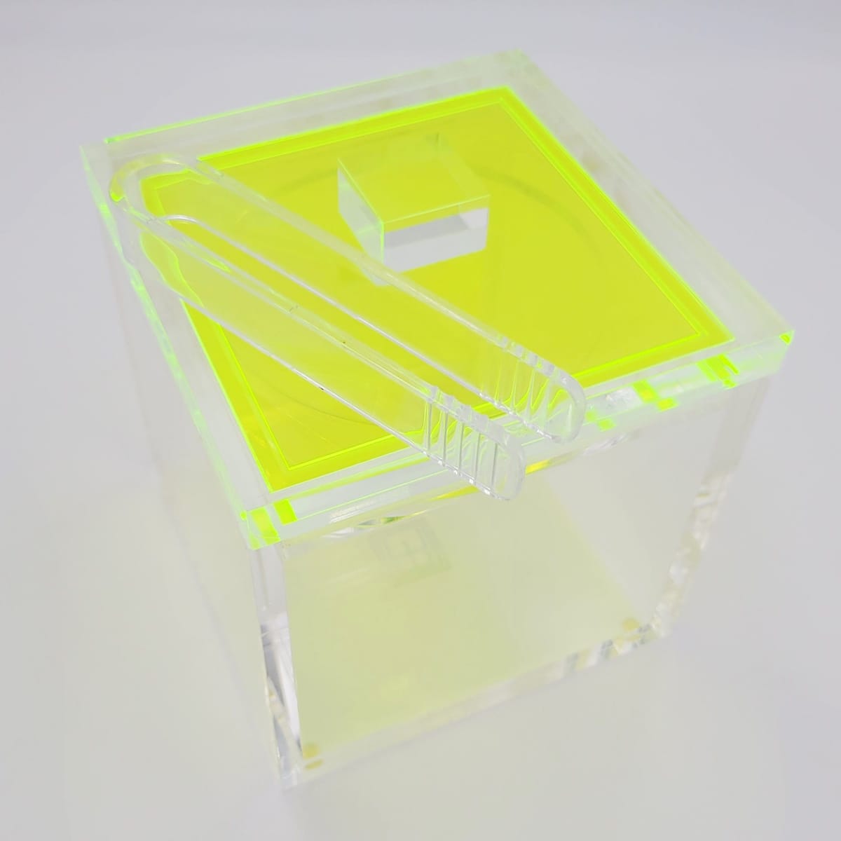 Tinsley Mortimer Ice Bucket Neon Green Yellow Solid Lucite Ice Bucket