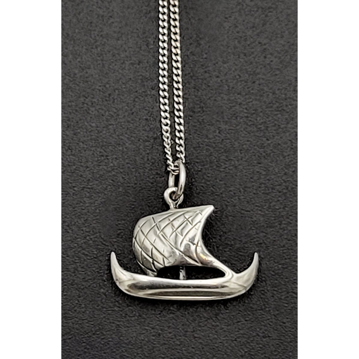 TMHM Jewelry Artisan Sterling Viking Long Boat Pendant Necklace
