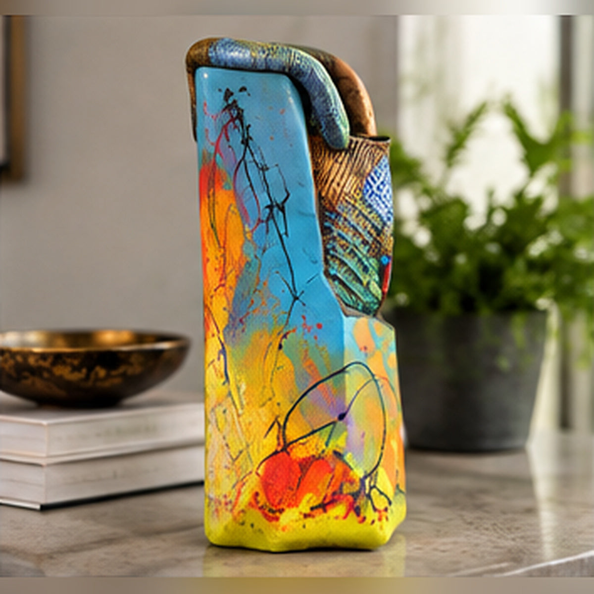 Rare Michael Kifer Monumental 15" Postmodern Abstract Vase Signed Dated 2004