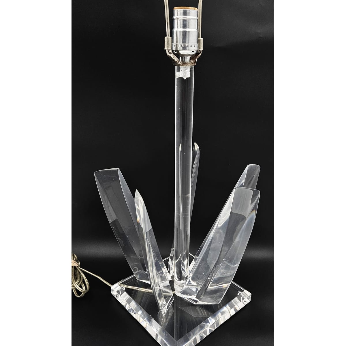 Superb Signed Hivo Van Teal Clear Lucite Post Modern Table Lamp 1970/80&