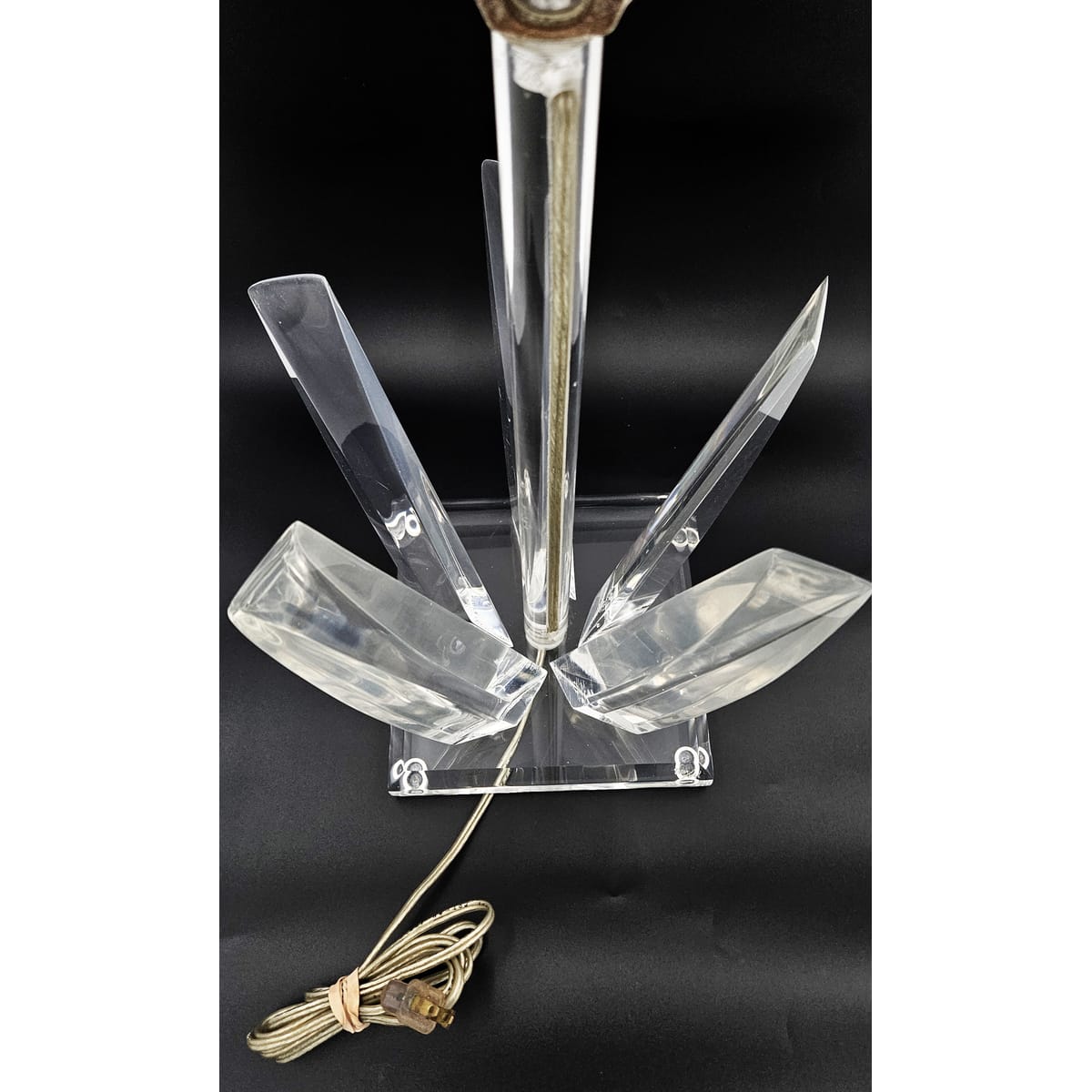 Superb Signed Hivo Van Teal Clear Lucite Post Modern Table Lamp 1970/80&