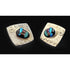 Designer Barbara Sucherman Sterling Silver + Glass Modernist Earrings 1980&