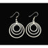 Eivind Knud Petersen Denmark Sterling Modernist Circles Dangle Earrings 50s, multicolor, silver, geometric - image 1 of 10