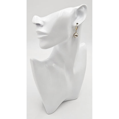 Designer Phil Reeder Sterling &amp; 14k Modernist Drop Dangle Earrings 1980-90s, multicolor, gold, silver - image 2 of 9