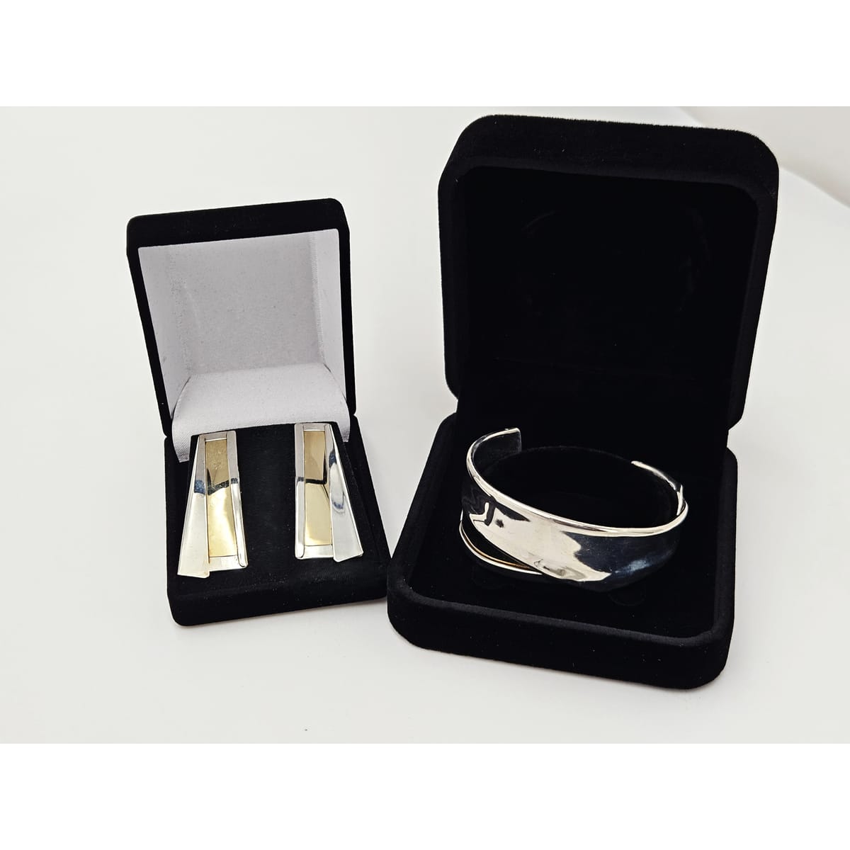 Designers Katz Turner California Sterling Post Modern Bracelet Earring Set 80&