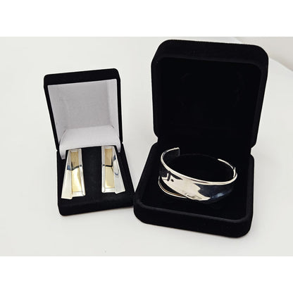 Designers Katz Turner California Sterling Post Modern Bracelet Earring Set 80&
