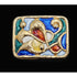 Designer Oystein Balle Norway Sterling Enamel Abstract Modernist Brooch 1950s, multicolor, blue, gold - image 1 of 9