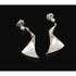 Russell Secrest sterling silver modernist Long Drop Dangle Earring 1960s, view 1 of 3