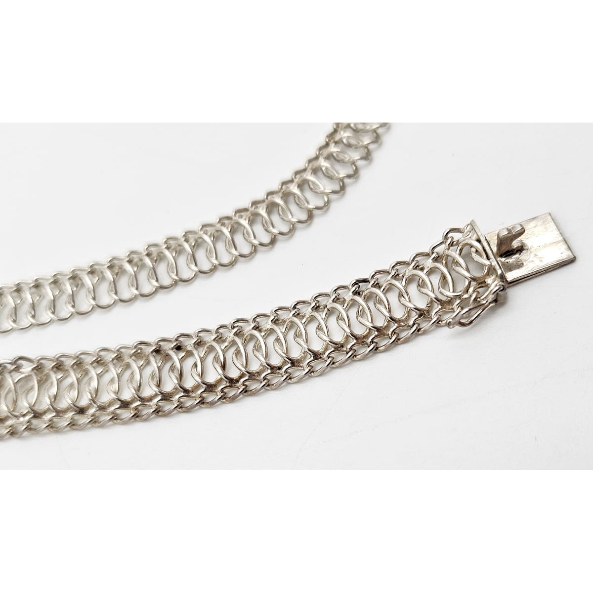 Binder Denmark sterling silver modernist Links Necklace Bracelet Set 1940-50s, view 6 of 10