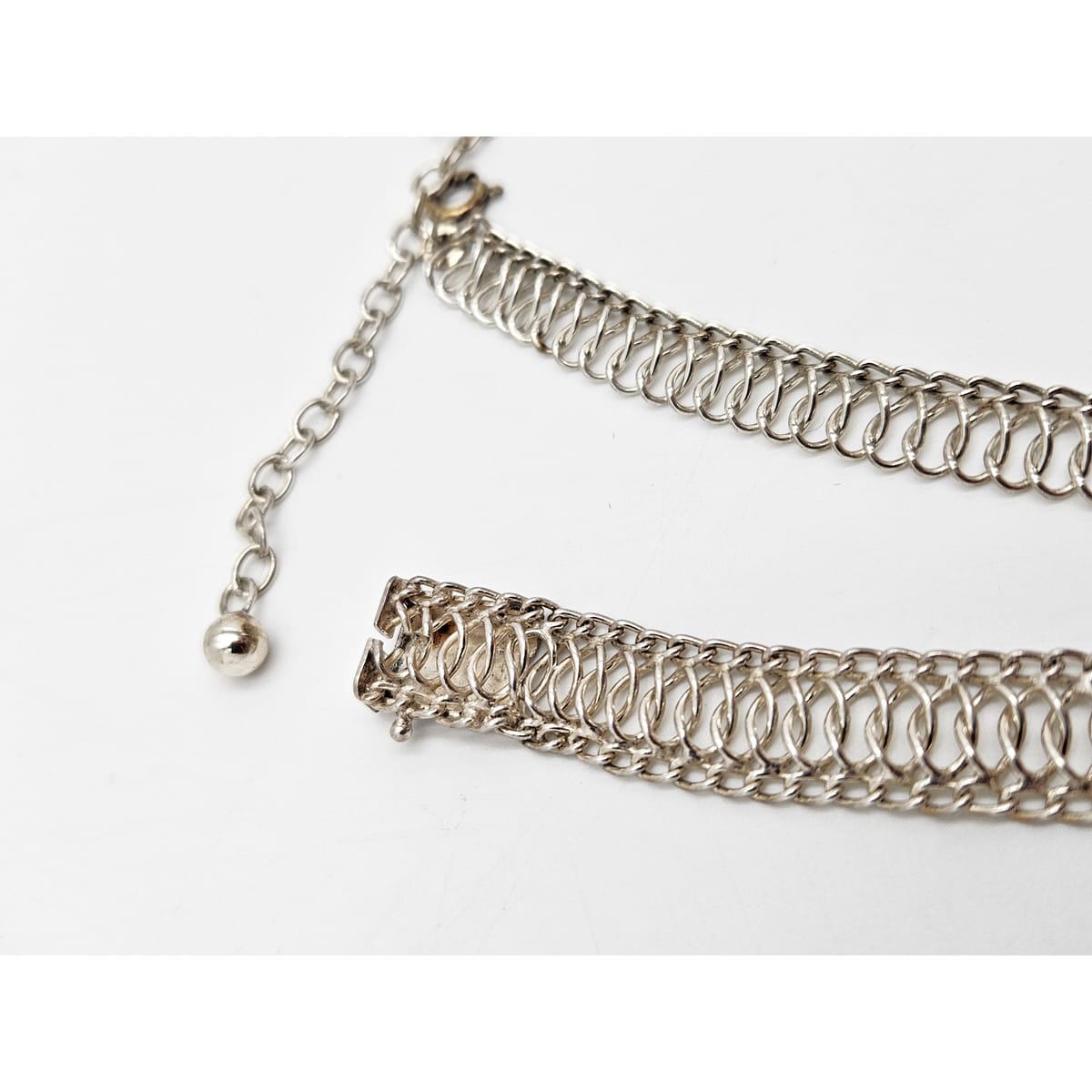 Binder Denmark sterling silver modernist Links Necklace Bracelet Set 1940-50s, view 7 of 10