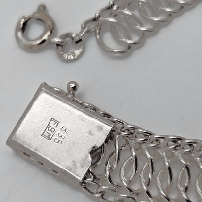 Binder Denmark sterling silver modernist Links Necklace Bracelet Set 1940-50s, view 9 of 10