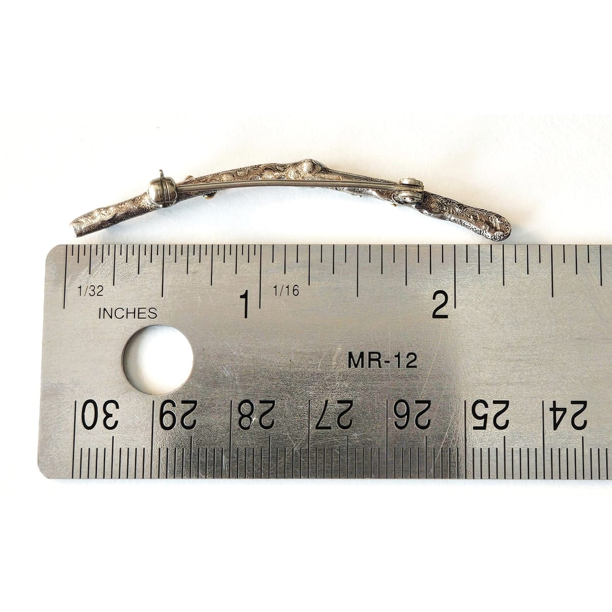 MCM Sterling Artisan Brooch Jewelry Artisan Signed Sterling w/ 24k Gold Accents Modernist Twig Branch Leaves Brooch