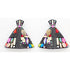 Bill Schiffer Large abstract Skyline Lucite Rhinestones Earrings Signed 1987, view 1 of 10