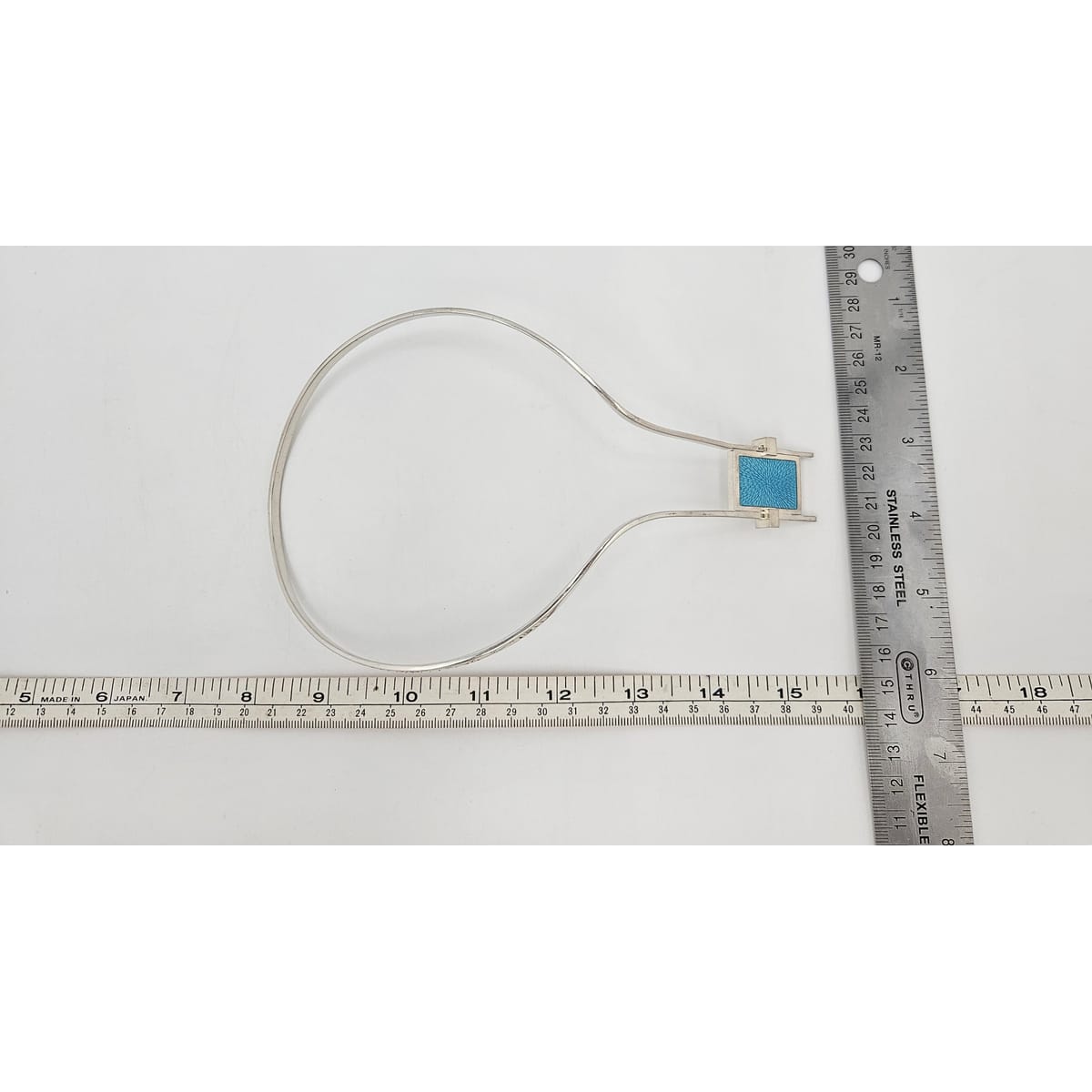 Pekka Piekainen for Auran Kultaseppa Finland sterling silver and enamel Necklace 1973, view 10 of 10