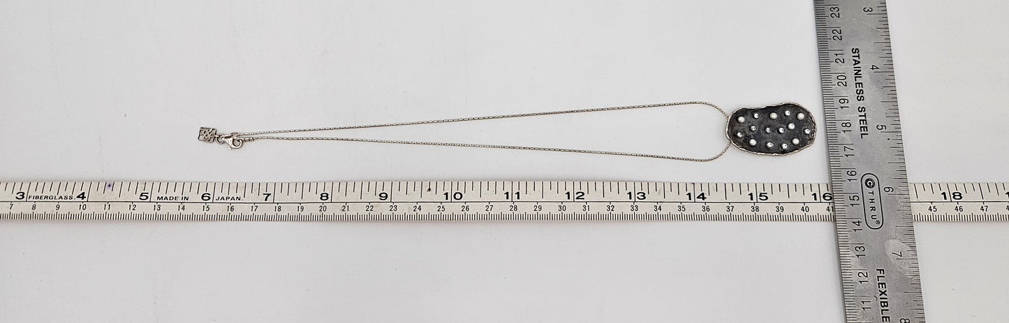 Retired Silpada G&H Sterling Silver Pearls Swarovski Crystals Modernist Necklace