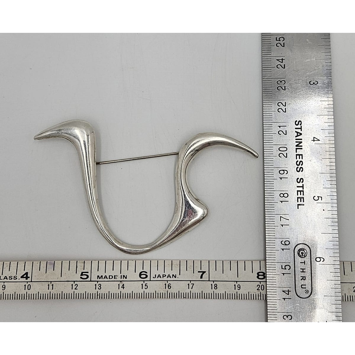 Vintage Studio Artisan sterling silver large Retro Atomic modernist Brooch Pin, view 7 of 7