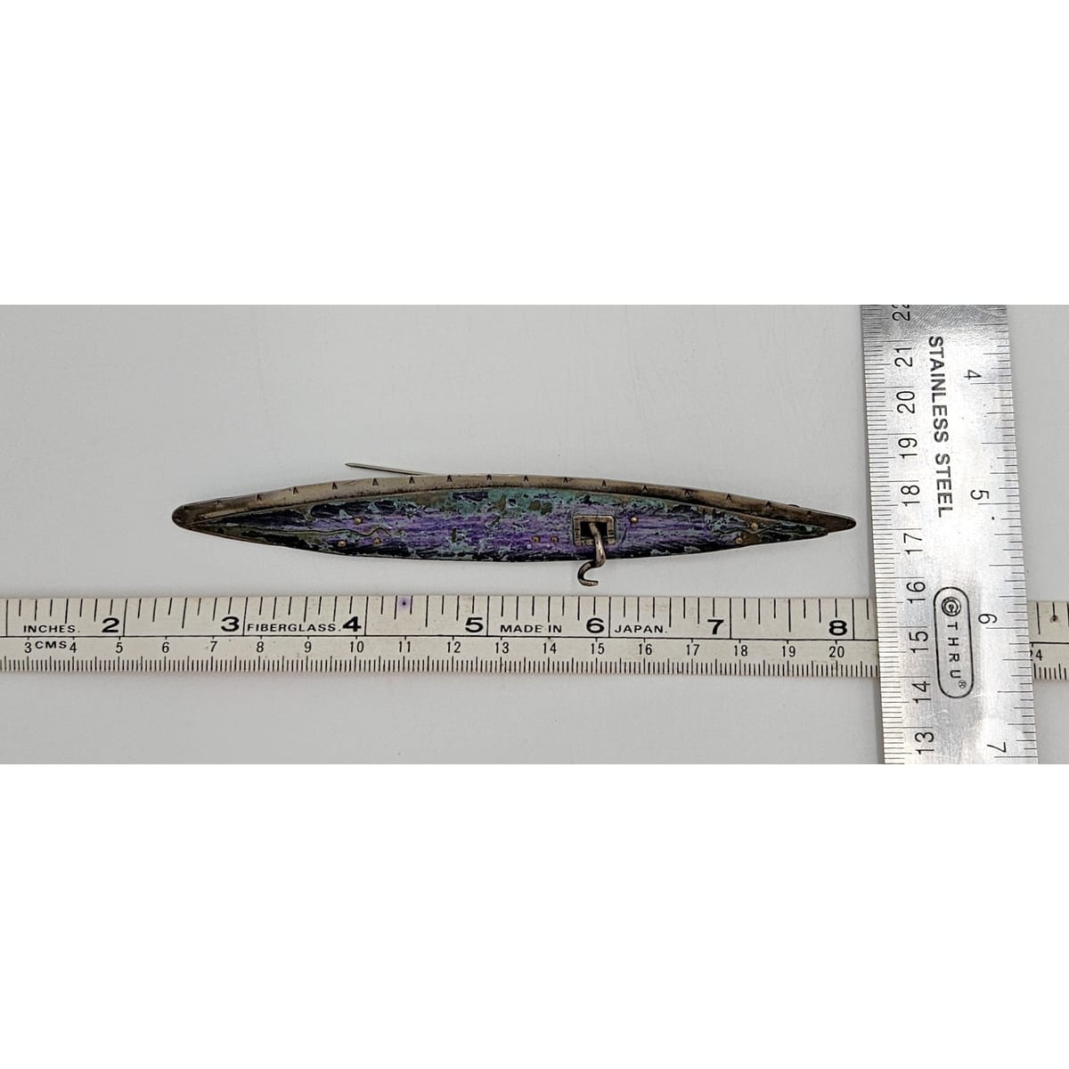 Studio Artist Debra Hoffmaster sterling silver Copper XL modernist Brooch Pin 2001, view 10 of 10