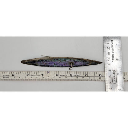 Studio Artist Debra Hoffmaster sterling silver Copper XL modernist Brooch Pin 2001, view 10 of 10