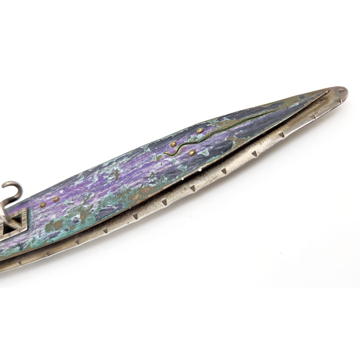 Studio Artist Debra Hoffmaster sterling silver Copper XL modernist Brooch Pin 2001, view 6 of 10