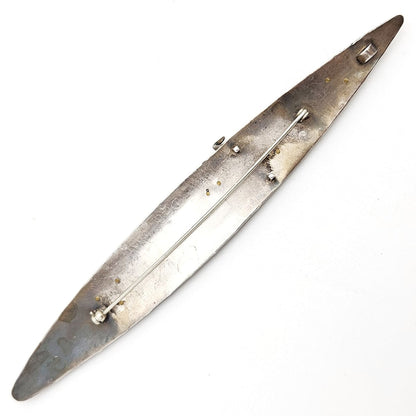 Studio Artist Debra Hoffmaster sterling silver Copper XL modernist Brooch Pin 2001, view 7 of 10