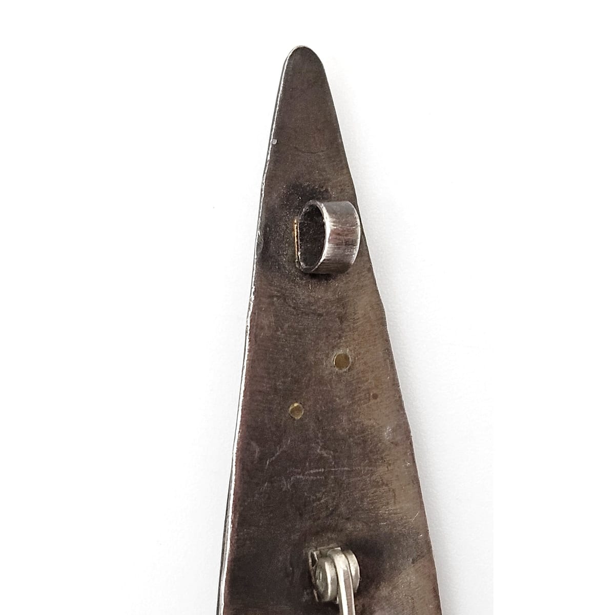 Studio Artist Debra Hoffmaster sterling silver Copper XL modernist Brooch Pin 2001, view 8 of 10