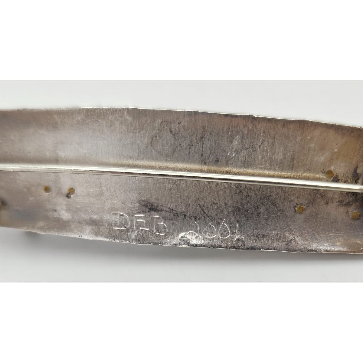 Studio Artist Debra Hoffmaster sterling silver Copper XL modernist Brooch Pin 2001, view 9 of 10