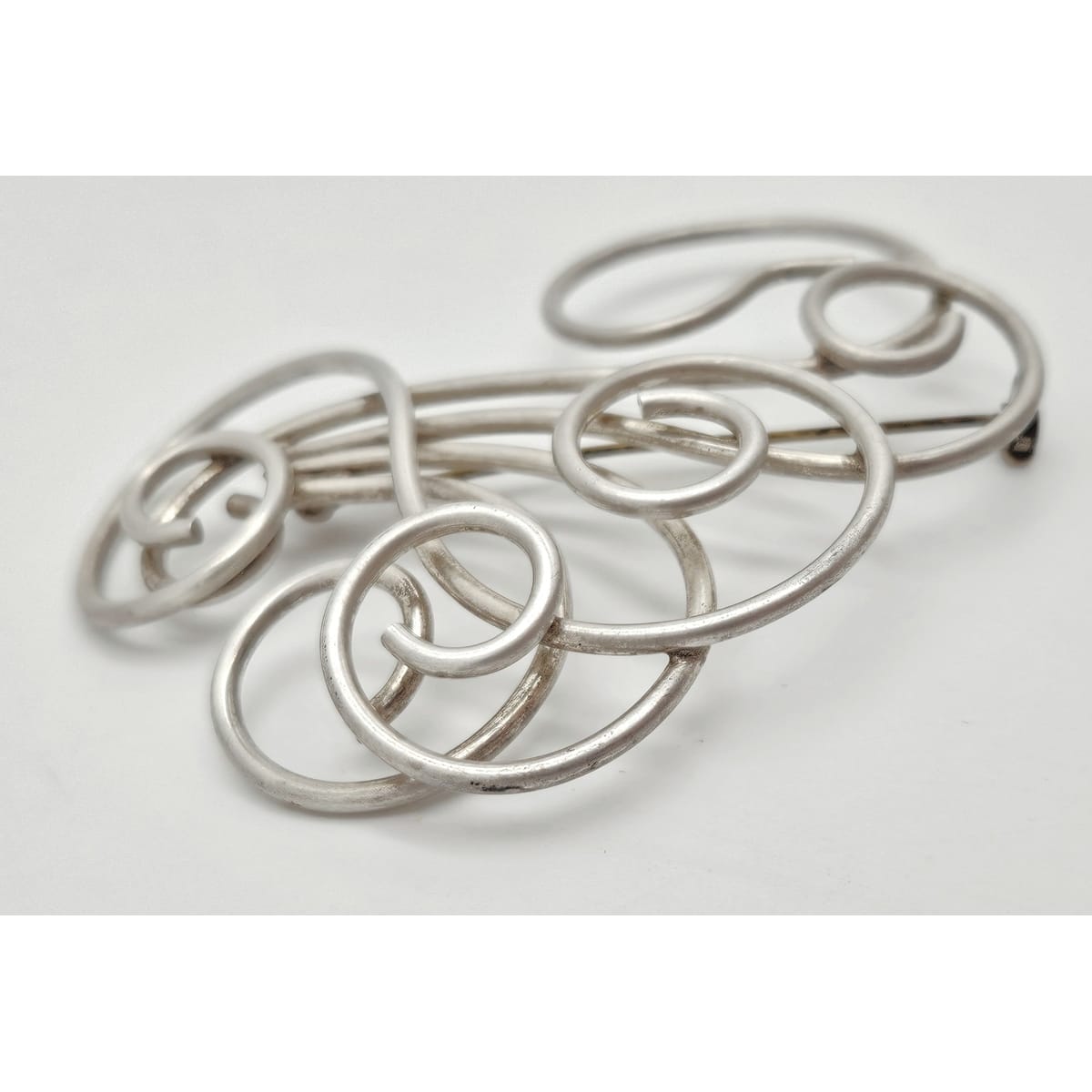 Vintage Studio Artisan sterling silver large Retro Atomic modernist Brooch Pin, view 4 of 7