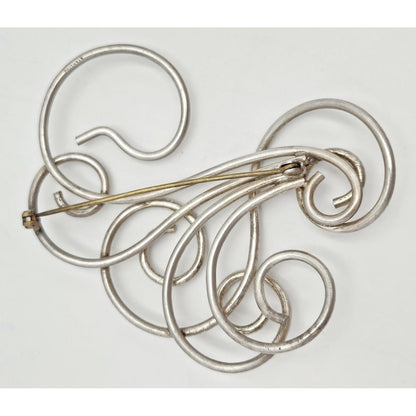 Vintage Studio Artisan sterling silver large Retro Atomic modernist Brooch Pin, view 6 of 7