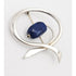 Danish Designer Bjorklund sterling silver Lapis Lazuli Brooch Circa 1960s, view 1 of 7