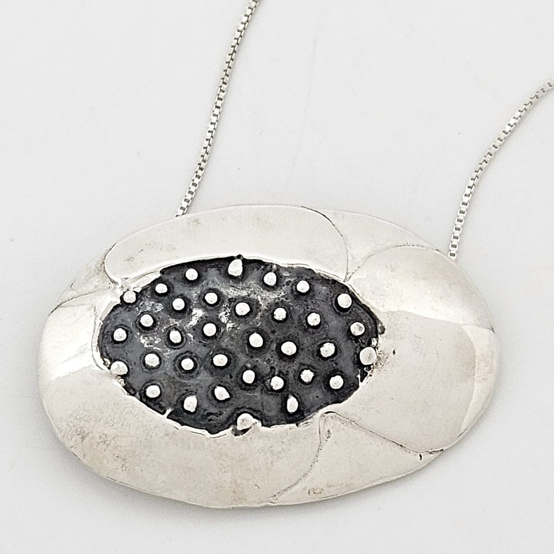 Eivind Hillestad Smykker Norway sterling silver abstract Poppy Pendant Necklace, view 1 of 7