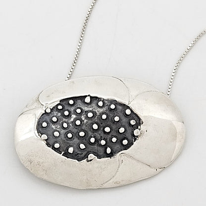Eivind Hillestad Smykker Norway sterling silver abstract Poppy Pendant Necklace, view 1 of 7