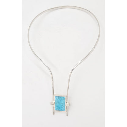 Pekka Piekainen for Auran Kultaseppa Finland sterling silver and enamel Necklace 1973, view 4 of 10