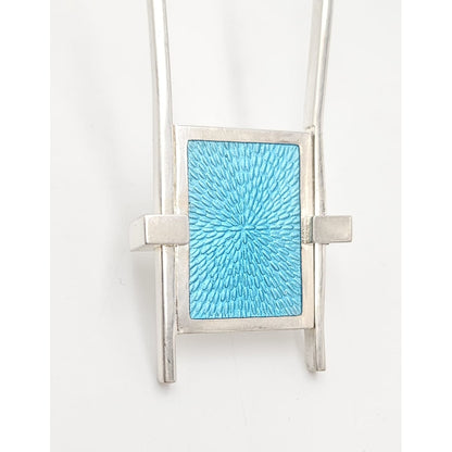 Pekka Piekainen for Auran Kultaseppa Finland sterling silver and enamel Necklace 1973, view 6 of 10