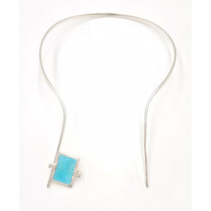 Pekka Piekainen for Auran Kultaseppa Finland sterling silver and enamel Necklace 1973, view 8 of 10