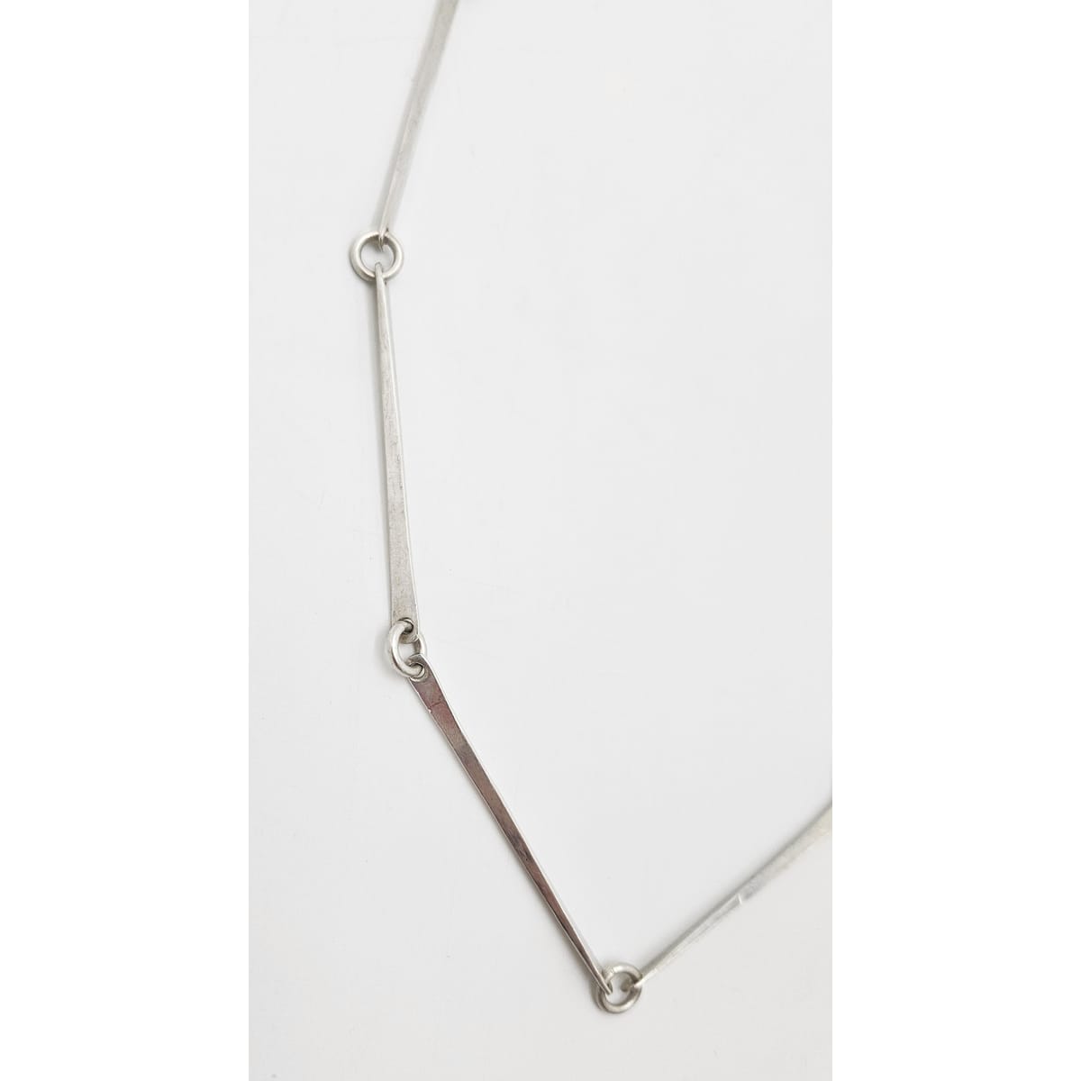 Danish Designer Søren Borup sterling silver modernist Bar Link Chain Necklace 1960s, view 3 of 7