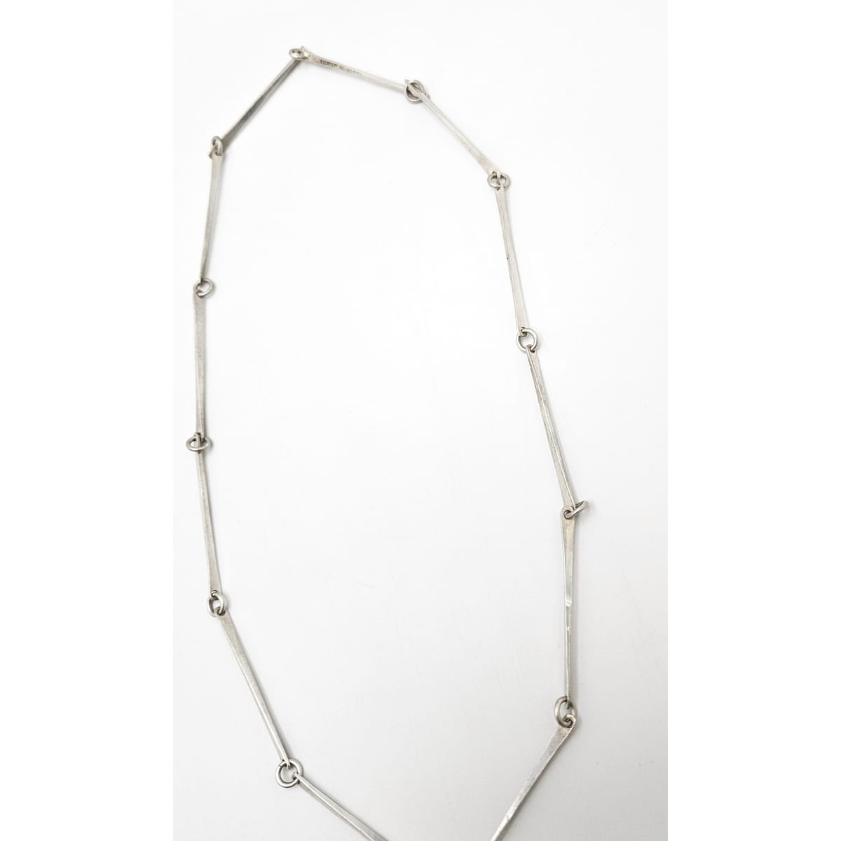 Danish Designer Søren Borup sterling silver modernist Bar Link Chain Necklace 1960s, view 6 of 7