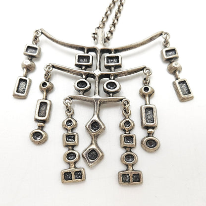 David Andersen Norway Sterling Silver Uni Viking Pendant Necklace Circa 1960&