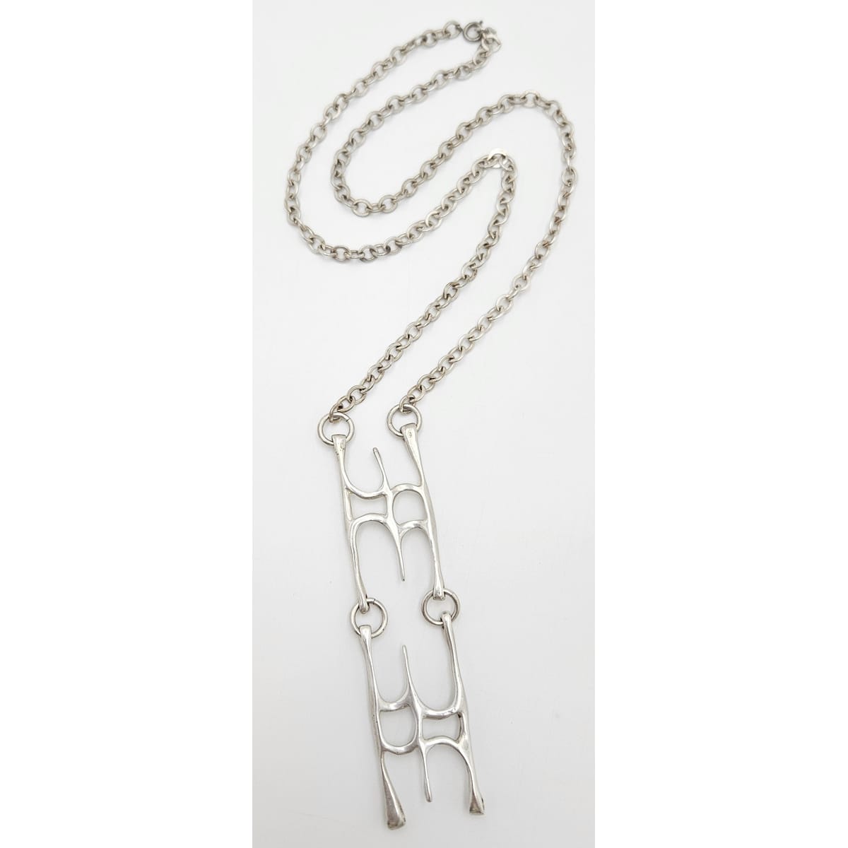 sterling silver abstract modernist Necklace Signed, view 5 of 9