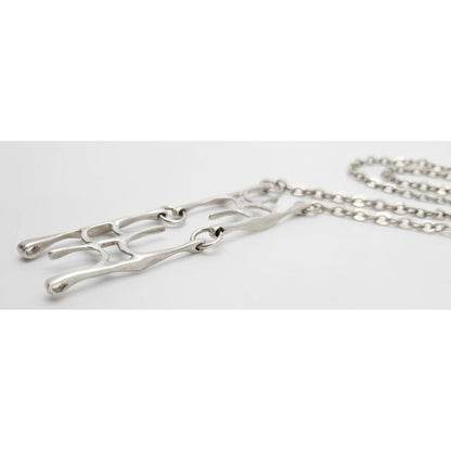 sterling silver abstract modernist Necklace Signed, view 4 of 9