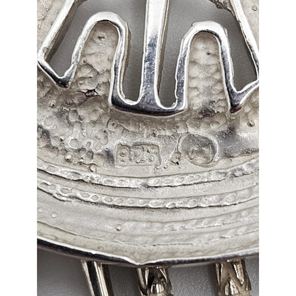 Kalevala Koru Finland Sterling XL 3D Articulating Viking Ship Necklace 1960&