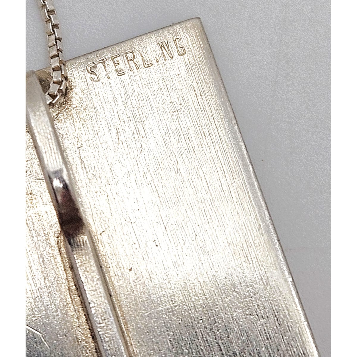 Betty Cooke 3D modernist 14K gold and sterling silver Pendant Necklace circa 1960s, view 9 of 10
