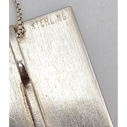 Betty Cooke 3D modernist 14K gold and sterling silver Pendant Necklace circa 1960s, view 9 of 10