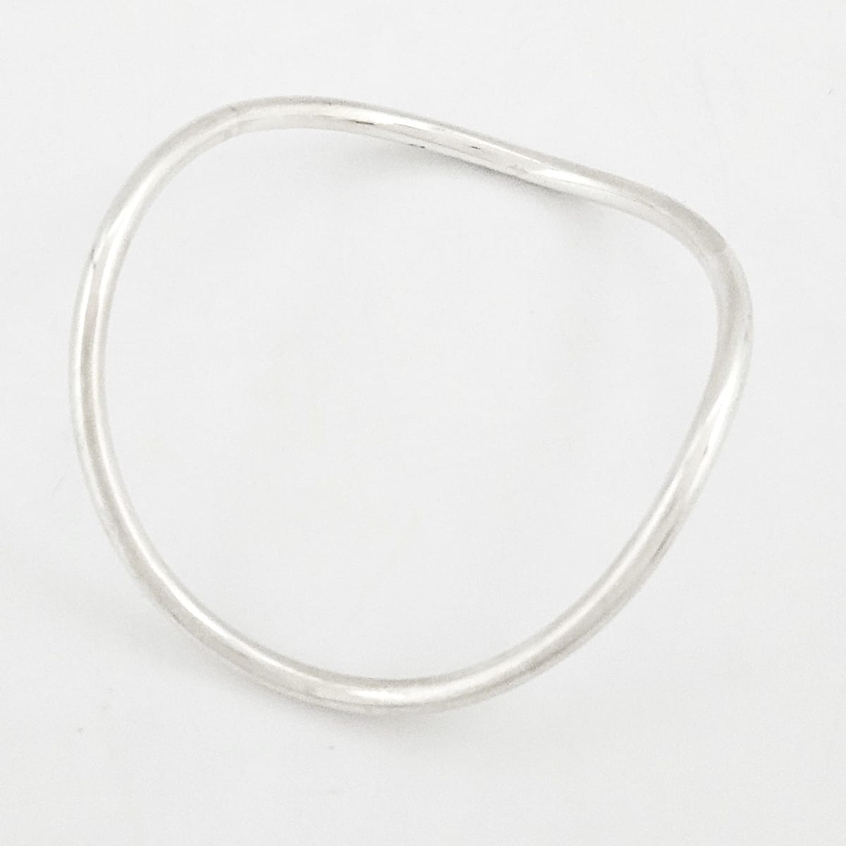 Betty Cooke sterling silver modernist Wavy Tubular Bangle Bracelet Circa 1960s, view 2 of 7