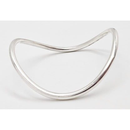 Betty Cooke sterling silver modernist Wavy Tubular Bangle Bracelet Circa 1960s, view 4 of 7