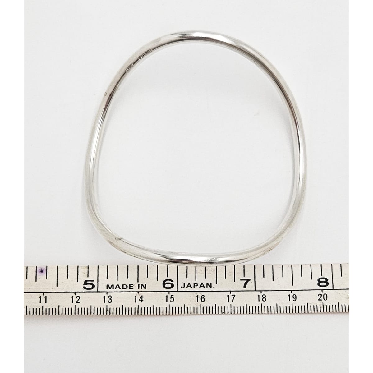 Betty Cooke sterling silver modernist Wavy Tubular Bangle Bracelet Circa 1960s, view 6 of 7