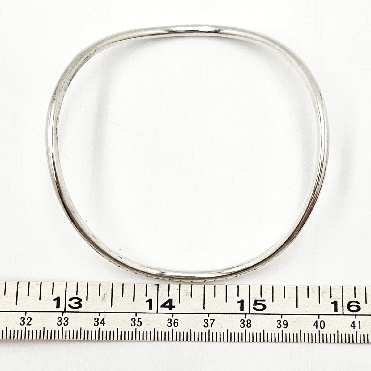 Betty Cooke sterling silver modernist Large Wave Bangle Bracelet Circa 1960s, view 7 of 7