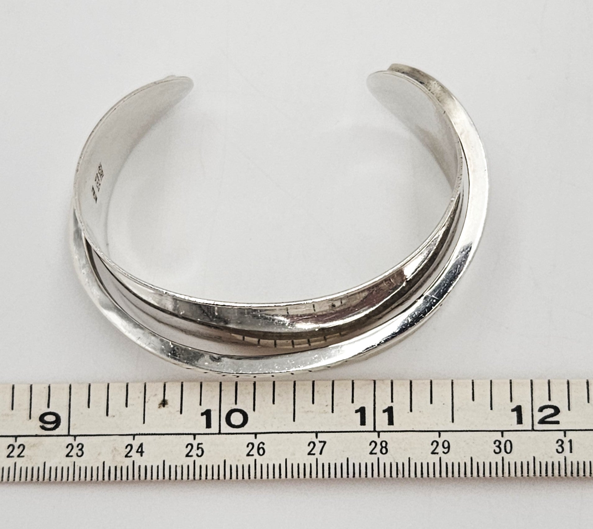 Designer Henry Steig sterling silver abstract modernist Studio Cuff 1950s, view 6 of 8
